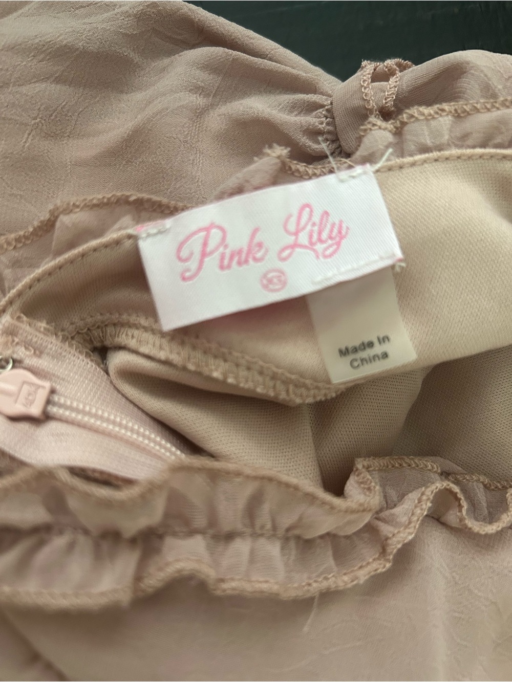Pink Lily Blush Spaghetti-Strap Tiered Mini Dress - Picture 5 of 7